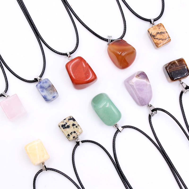 Natural Crystal Irregular Agate Stone Pendant Reiki Healing Crystals Charms Rope Chain Necklace for Women Men
Natural Crystal Irregular Agate Stone Pendant Reiki Healing Crystals Charms Rope Chain Necklace for Women Men