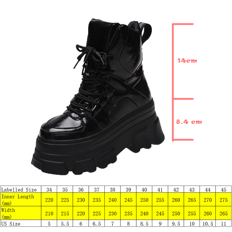 Genuine Leather Punk Motorcycle Women Ankle Boots Platform Wedge Shoes Chunky Sneakers Boots Za Fashion 8cm Heel Booties, Black
Genuine Leather Punk Motorcycle Women Ankle Boots Platform Wedge Shoes Chunky Sneakers Boots Za Fashion 8cm Heel Booties, Black