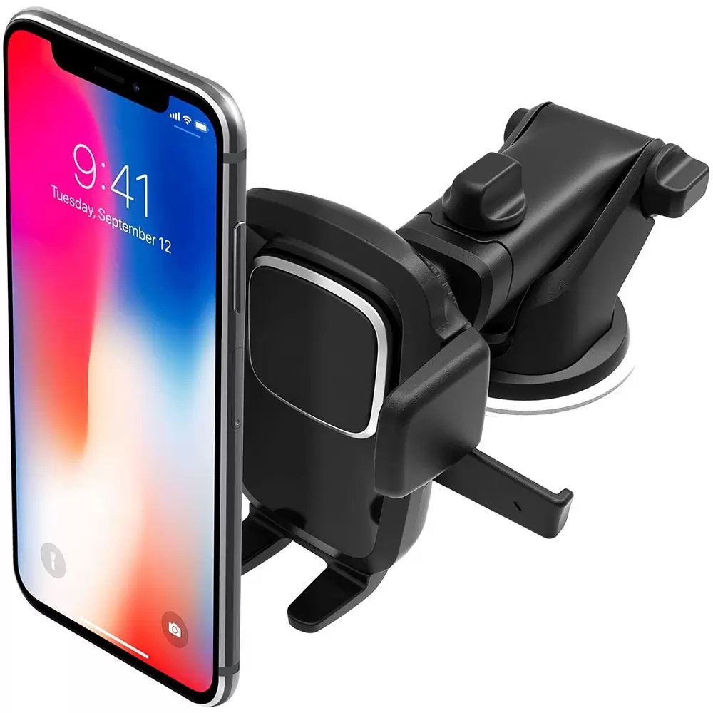 

Easy One Touch 4 Dash Windshield Universal Car Mount Phone Holder Desk Stand for iPhone, Samsung, Moto, Huawei, Nokia, LG, Smartphones, Black