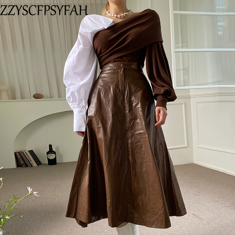 fashion off shoulder top casual Splicing women sexy tops lady beautiful nice woman tshirts female OL Streetwear BAt184 220328