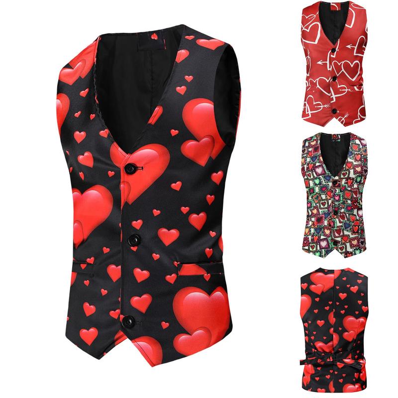 Men's Vests Men's Suit Vest 3D Heart Print Single Breasted Mens Waistcoat Jacket Slim Fit Casual Formal Business, Black
Men's Vests Men's Suit Vest 3D Heart Print Single Breasted Mens Waistcoat Jacket Slim Fit Casual Formal Business, Black