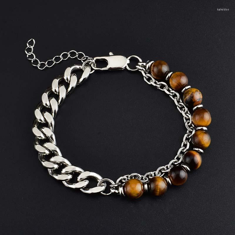 Charm Bracelets 100% Unfading Stainless Steel Bracelet For Men Adjustable Cuban Chain Braslet Natural Onyx Tiger Eyes Braclet Stone Gift Him
Charm Bracelets 100% Unfading Stainless Steel Bracelet For Men Adjustable Cuban Chain Braslet Natural Onyx Tiger Eyes Braclet Stone Gift Him