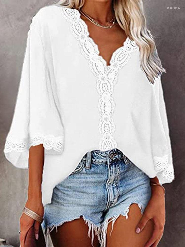 Women' Blouses & Shirts Casual Loose Lace Patchwork Shirt Blouse Woman Spring Summer V-neck Half Sleeve For Women 2022 White Vintage Tops F, Green
Women' Blouses & Shirts Casual Loose Lace Patchwork Shirt Blouse Woman Spring Summer V-neck Half Sleeve For Women 2022 White Vintage Tops F, Green