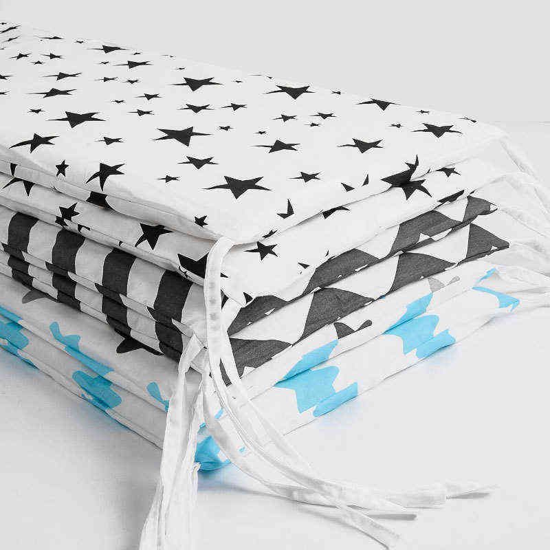 Baby Crib Bumper Set Newborn Polka Dot Cotton Printed Cot Bumpers in Crib Infant Protector For Baby Boy Girl Boy 200*30cm G220421