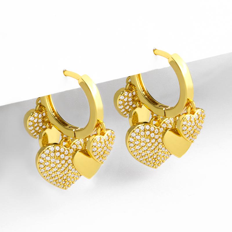 Dangle & Chandelier FLOLA Gold Vermeil Heart Charms Hoop Earrings For Women CZ Micro Pave Huggies Drop Hanging Jewelry Gifts Ersw59
Dangle & Chandelier FLOLA Gold Vermeil Heart Charms Hoop Earrings For Women CZ Micro Pave Huggies Drop Hanging Jewelry Gifts Ersw59