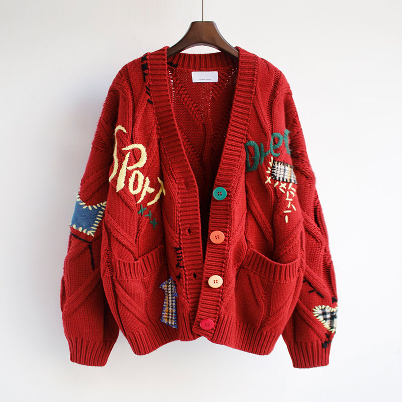 Women Winter Fall Cute Casual Cardigan Fashion Cropped Sweater Lazy Style Loose Embroidered Thick Knitted Cardigans Female, Pink
Women Winter Fall Cute Casual Cardigan Fashion Cropped Sweater Lazy Style Loose Embroidered Thick Knitted Cardigans Female, Pink