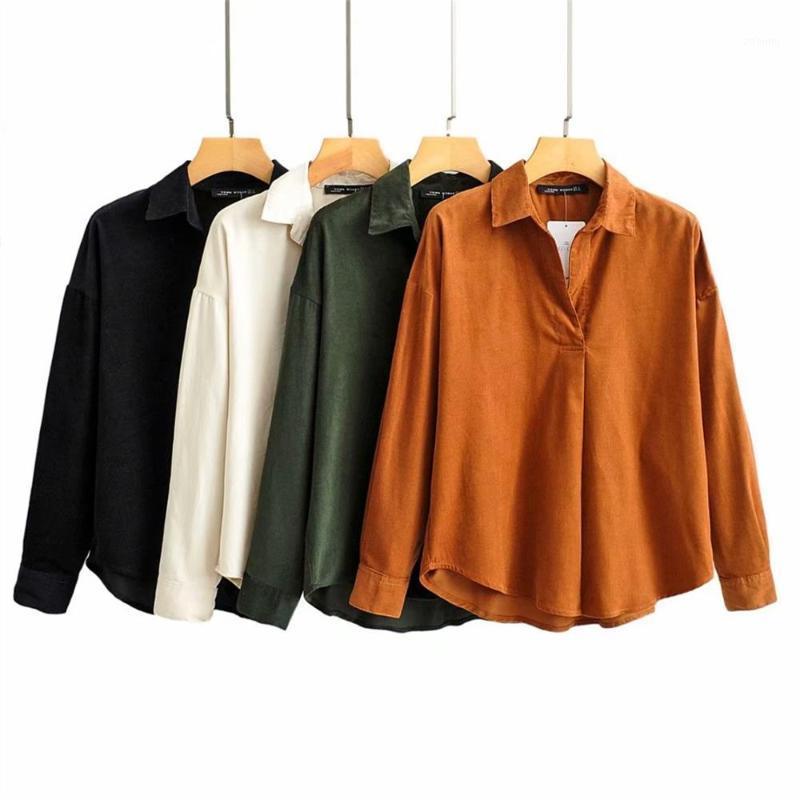 Women' Blouses & Shirts 2022 Spring Lapel Corduroy Long Sleeve Japanese Designer Fitting Room Pure Color Pullover Shirt, Beige
Women' Blouses & Shirts 2022 Spring Lapel Corduroy Long Sleeve Japanese Designer Fitting Room Pure Color Pullover Shirt, Beige