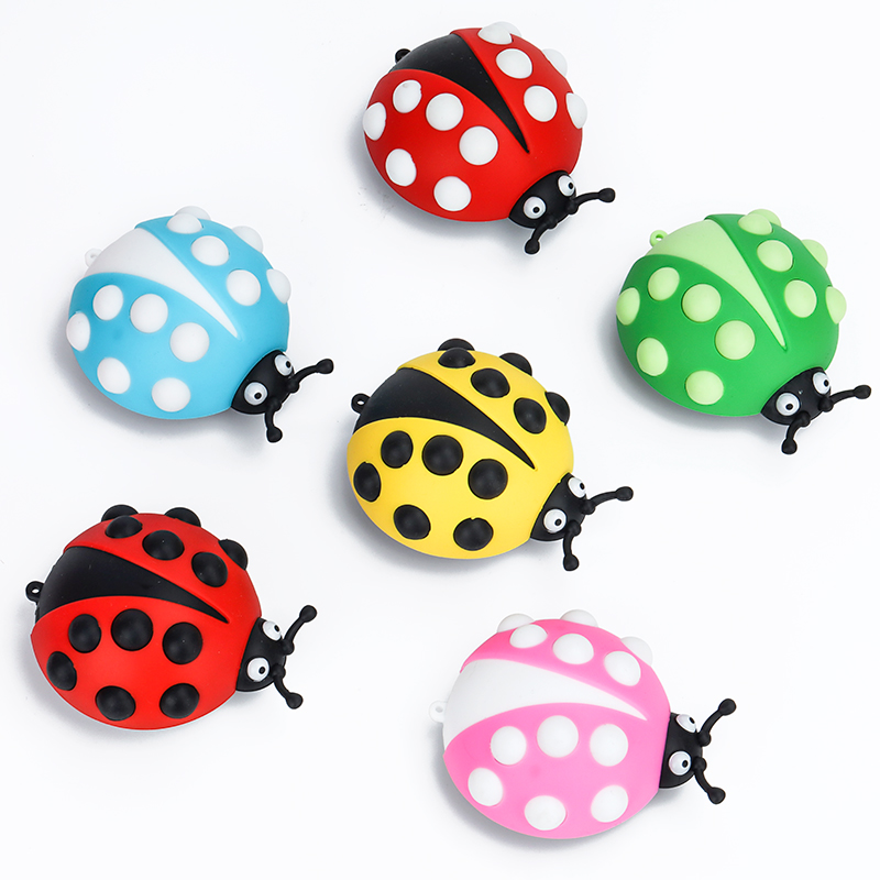 2022 New Fidget Toys 3D Vent Decompression Silicone Bubble Ball Children's Educational Toy Kneading Ladybug Kneading