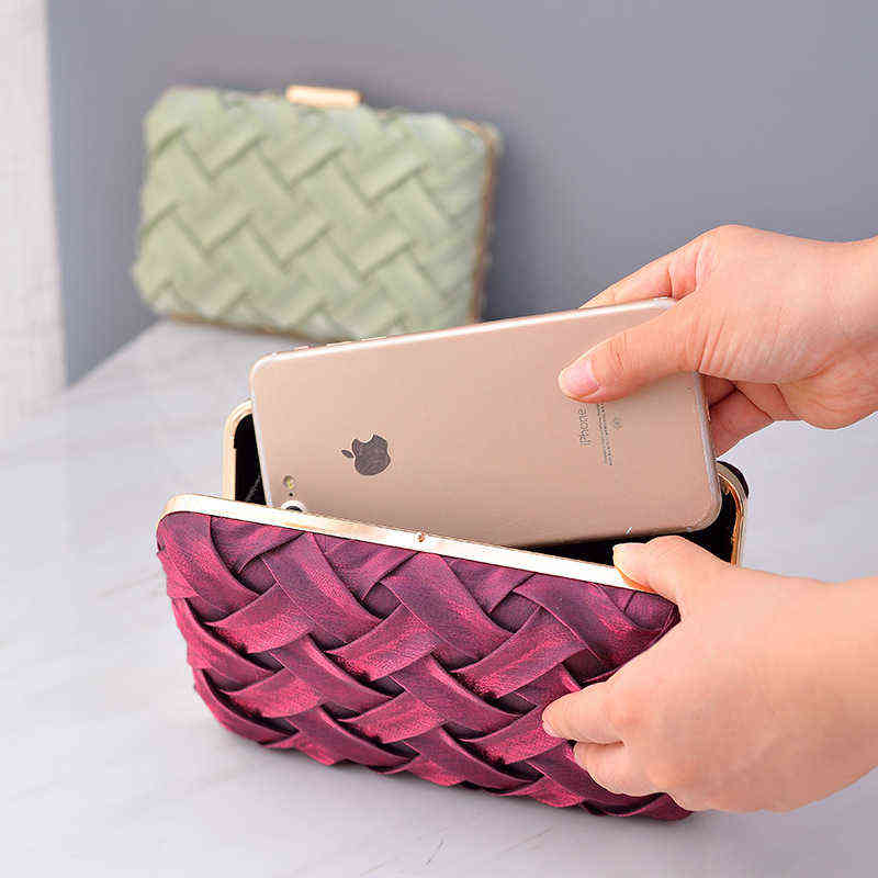 NXY Evening Bags Vintage Green Bag Purses And Handbags Cross Pattern Bridal Shoulder Women Small Hand Made Elegant Clutch With Hasp 2200