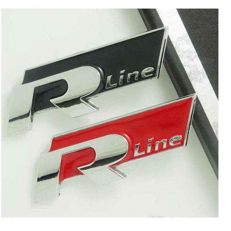 3D Metal Rline Car Stickers R Line Logo Badge Emblem Sticker for Volkswagen VW Polo Golf Jetta MK5 MK6 Passat B5 B6 B7