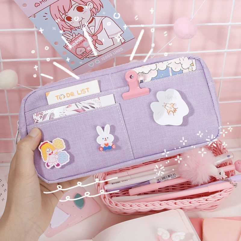 Purple Canvas Pencil Case Cute Kawaii Animal Badge Pink Pencilcases Large School Pencil Bags For Maiden Girl Stationery Supplies
Purple Canvas Pencil Case Cute Kawaii Animal Badge Pink Pencilcases Large School Pencil Bags For Maiden Girl Stationery Supplies