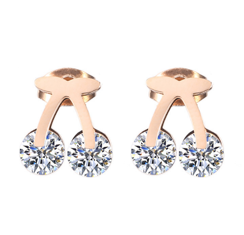 Dangle & Chandelier 316L Stainless Steel Titanium Rose Gold Non-fading Earrings Creative Fruit Cherry Zircon
Dangle & Chandelier 316L Stainless Steel Titanium Rose Gold Non-fading Earrings Creative Fruit Cherry Zircon