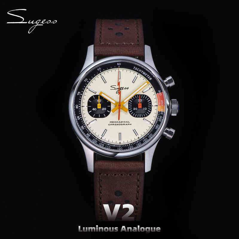 Sugess 1963 Chronograph Mechanical Wristes Seagull ST19 Swanneck Movement Pilot Mens Sapphire Crystal Retro Xmas Gift H220426, Blue with holestrap
Sugess 1963 Chronograph Mechanical Wristes Seagull ST19 Swanneck Movement Pilot Mens Sapphire Crystal Retro Xmas Gift H220426, Blue with holestrap