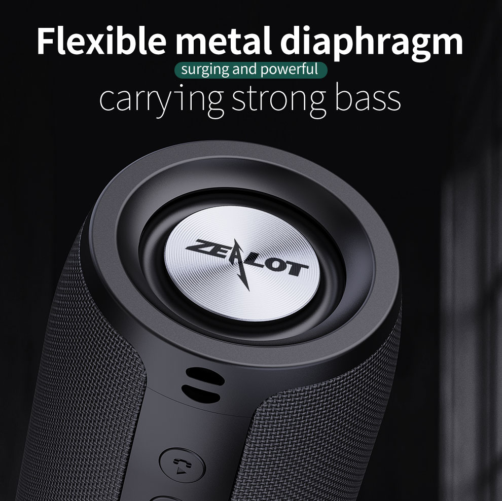 S51 Portable Speaker Bluetooth Wireless Speaker with Deep Bass and Loud Sound TWS Fabric Subwoofer Builtin Microphone for Home Ou