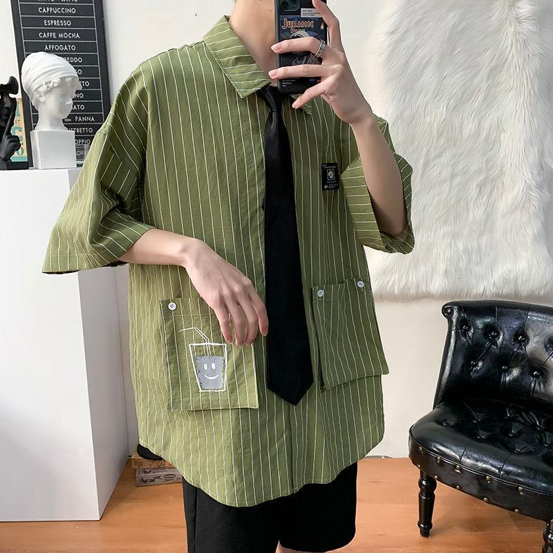 Summer Striped Short Sleeve Shirt Men Casual Loose Multicolor Shirts Multi-pocket Five-point Tops Multi-size Male Clothes Men's, Black
Summer Striped Short Sleeve Shirt Men Casual Loose Multicolor Shirts Multi-pocket Five-point Tops Multi-size Male Clothes Men's, Black