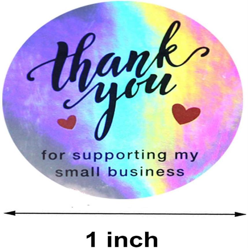 500pcs Rainbow Holo Thank You Stickers 4 Designs Holographic For Supporting My Small Business Gift Labels Wrap273S273W5041114