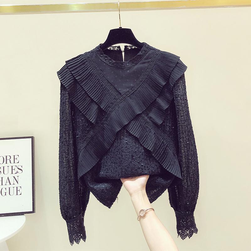 Women's Blouses & Shirts 2022 Spring Autumn Lace Round Neck Long Sleeve Tops For Women Elegant Shirt Pleated Ruffled Stitching Womens Blouse, White
Women's Blouses & Shirts 2022 Spring Autumn Lace Round Neck Long Sleeve Tops For Women Elegant Shirt Pleated Ruffled Stitching Womens Blouse, White