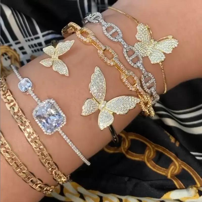 Bangle Arrived Micro Pave Clear CZ Double Butterfly Charm Open Adjusted For Women Iced Out Bling 5A Fashion JewelryBangle
Bangle Arrived Micro Pave Clear CZ Double Butterfly Charm Open Adjusted For Women Iced Out Bling 5A Fashion JewelryBangle