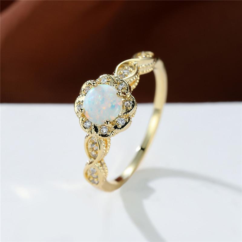 Wedding Rings White Opal Round Stone Ring Female Cute Flower Engagement Rose Gold Color For Women Jewelry Mother's Day GiftWedding
Wedding Rings White Opal Round Stone Ring Female Cute Flower Engagement Rose Gold Color For Women Jewelry Mother's Day GiftWedding