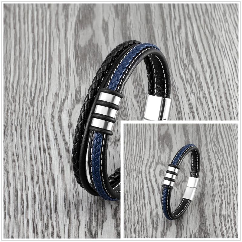 Charm Bracelets 2022 Interlocking Couple 316L Stainless Steel Bracelet Black Blue Leather Rope Men And Women Suitable Classic
Charm Bracelets 2022 Interlocking Couple 316L Stainless Steel Bracelet Black Blue Leather Rope Men And Women Suitable Classic