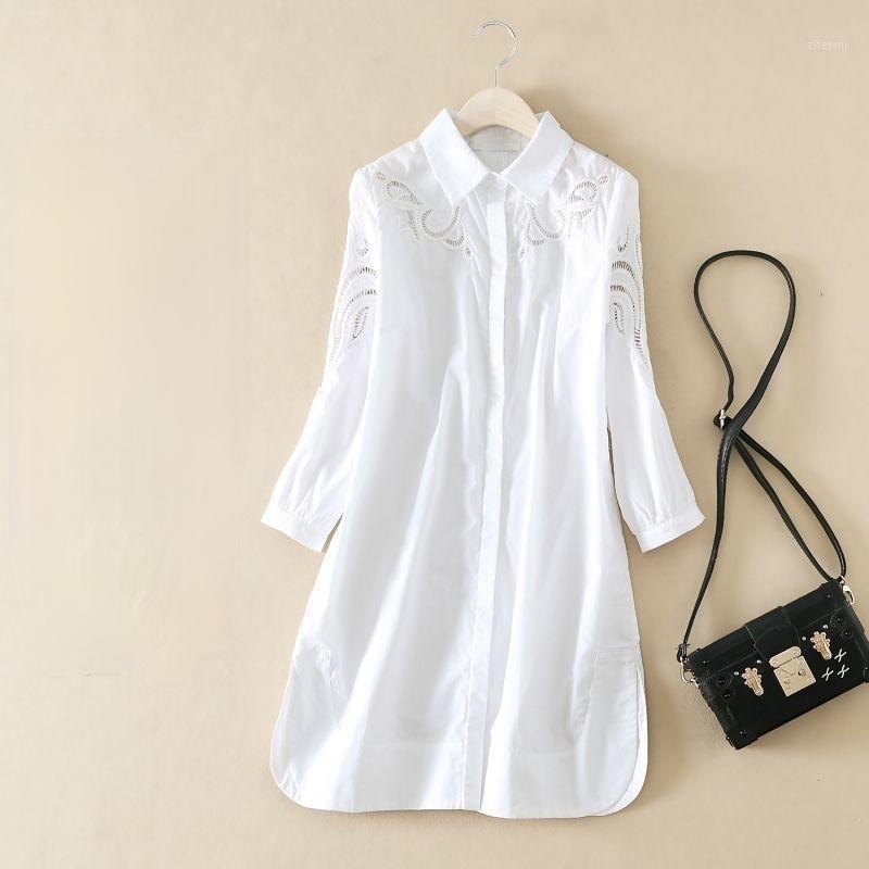 Women's Blouses & Shirts White Women Summer Long Straight Loose Turn-Down Collar Hollow Out Long-Sleeved Vintage Female Outwear Coats Tops
Women's Blouses & Shirts White Women Summer Long Straight Loose Turn-Down Collar Hollow Out Long-Sleeved Vintage Female Outwear Coats Tops