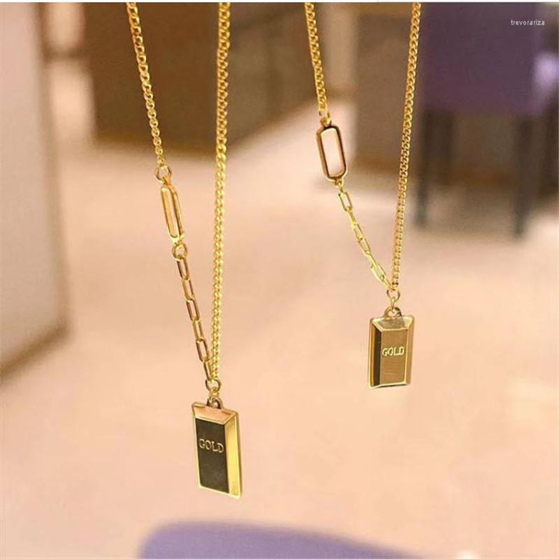 Pendant Necklaces Design Small Gold Brick Necklace 18 K Personality Titanium Steel For Girls Teens Woman Clavicle ChaiPendant
Pendant Necklaces Design Small Gold Brick Necklace 18 K Personality Titanium Steel For Girls Teens Woman Clavicle ChaiPendant