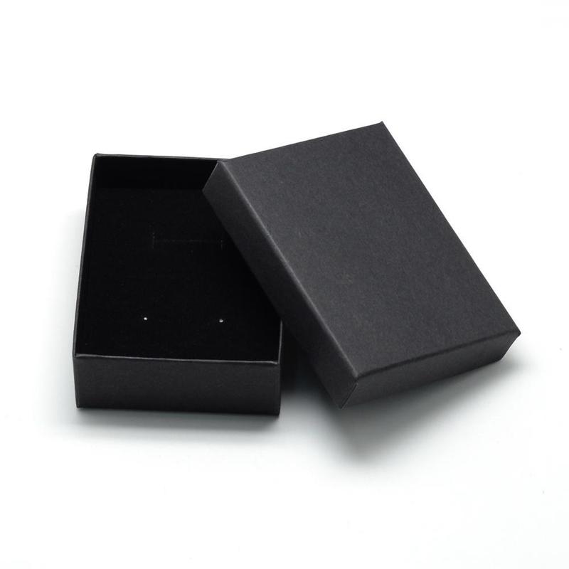 Pandahall 18~24 pcs/lot Black Square/Rectangle Cardboard Jewelry Set Boxes Ring Gift boxes for jewellery packaging F80 220509