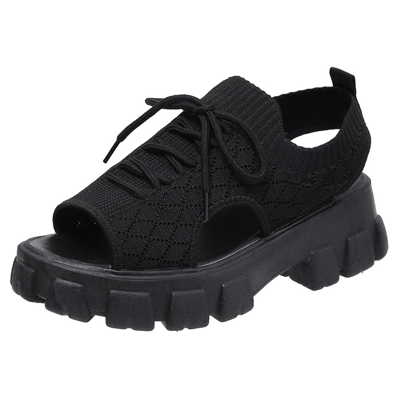 summer sandals fashion European and American casual sports fly woven thick bottom women's, Black
summer sandals fashion European and American casual sports fly woven thick bottom women's, Black