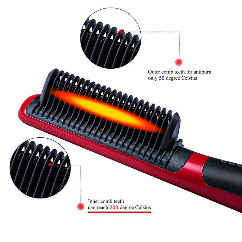 Multifunctional Hair Straightener Comb Anti-Scald Straightening Brush Fast Heating 220623