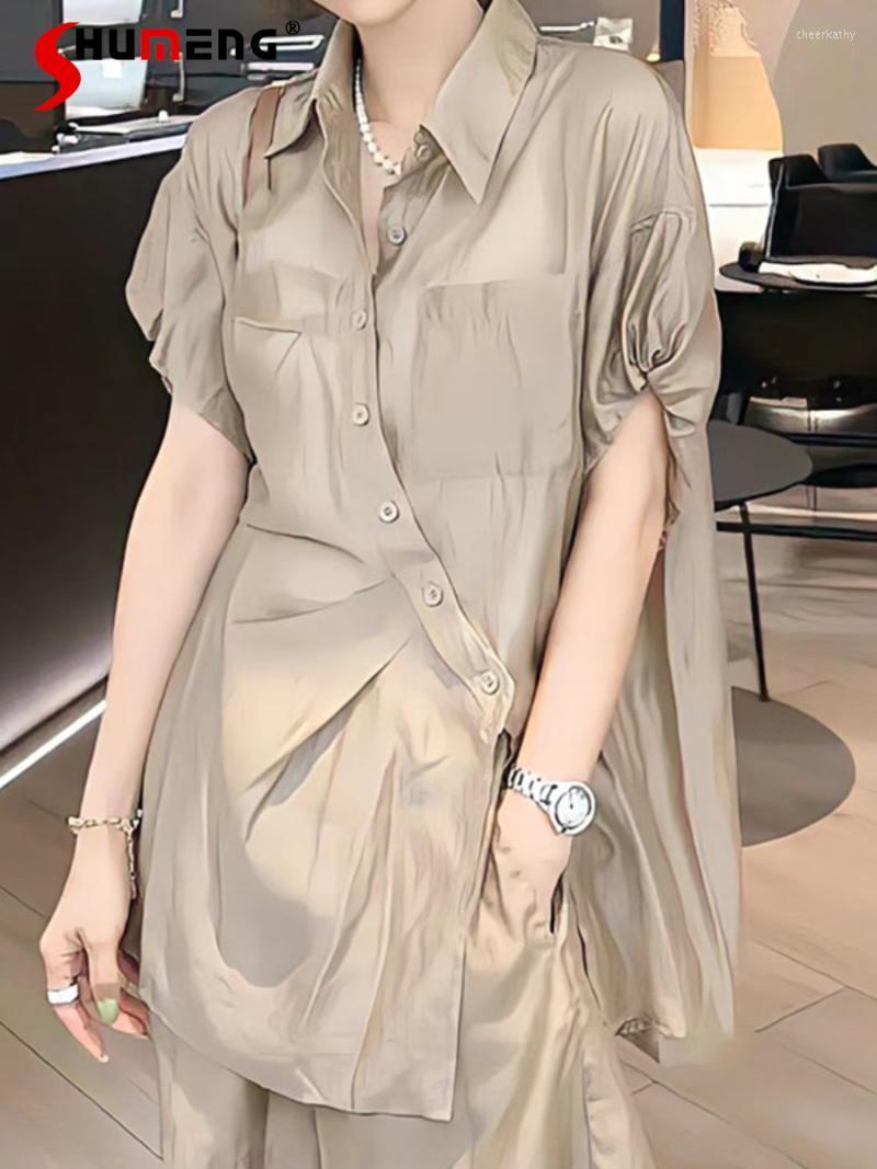 Women' Blouses & Shirts Fashion Clothes Woman 2022 Women' Khaki Oblique Breasted Mid-Length Button Up Shirt And High Waist Shorts Tren, Gray
Women' Blouses & Shirts Fashion Clothes Woman 2022 Women' Khaki Oblique Breasted Mid-Length Button Up Shirt And High Waist Shorts Tren, Gray