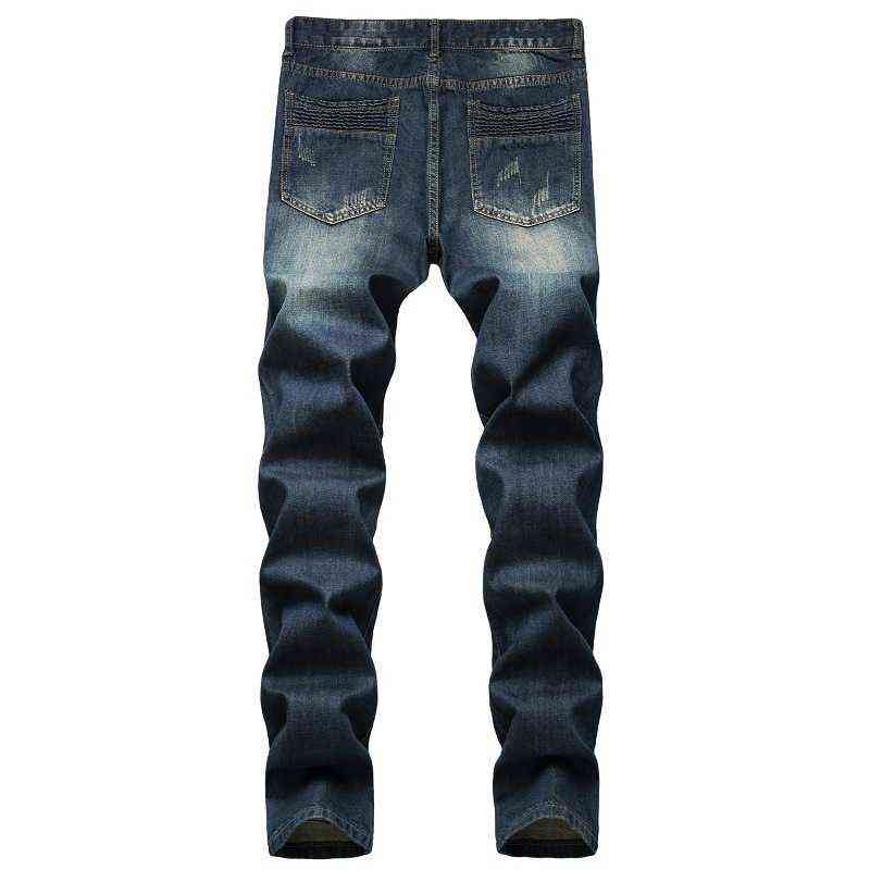 2020 Mens Fashion Casual Jeans Hip Hop Patch Men Rap Hole Biker Jeans Men Slim Fit Ripped Denim Pants Vaqueros Hombre 40 42 G0104