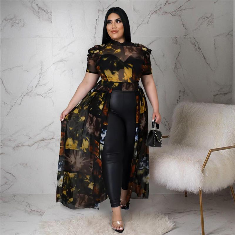Plus Size Dresses Urban For Women Round Neck High Waist Short Sleeve Mesh Hollow Out Elegant Maxi Dress, Black
Plus Size Dresses Urban For Women Round Neck High Waist Short Sleeve Mesh Hollow Out Elegant Maxi Dress, Black