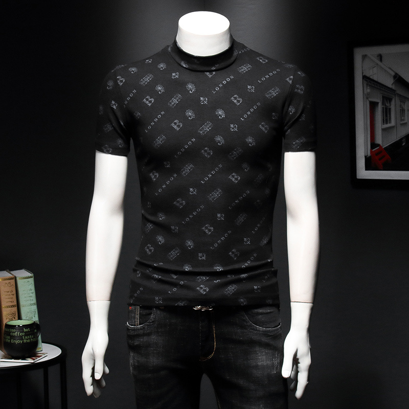 New letter printed short-sleeved T-shirt men's round neck pullover stretch Korean version labeling warm 2022 trend top bottoming shirt, Black
New letter printed short-sleeved T-shirt men's round neck pullover stretch Korean version labeling warm 2022 trend top bottoming shirt, Black