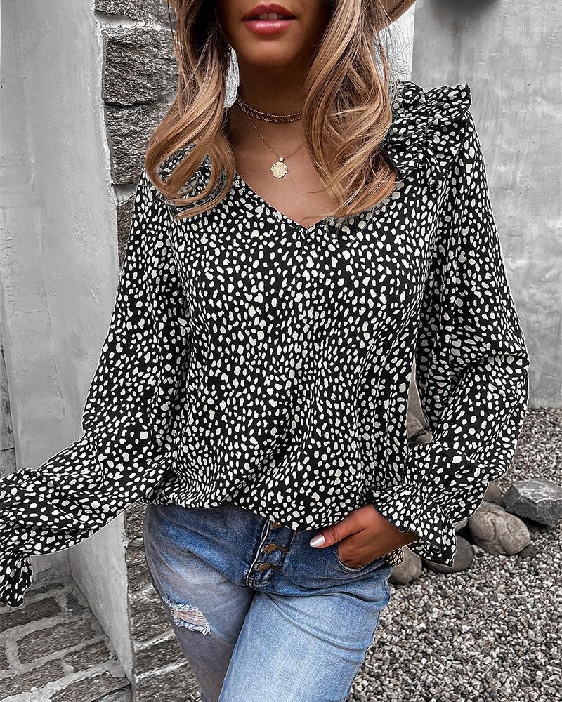 Women' Blouses & Shirts 2022 Autumn Casual Leopard Printing Shirt Sexy V-neck Long Flare Sleeve Tops For Women, Khaki
Women' Blouses & Shirts 2022 Autumn Casual Leopard Printing Shirt Sexy V-neck Long Flare Sleeve Tops For Women, Khaki