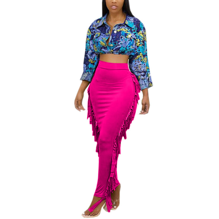 Women Summer Casual Sexy Solid Long Maxi Skirt Party Club Female Beach Femme 220317