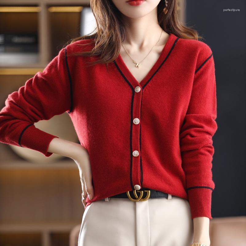 Women's Knits & Tees Limiguyue Gentle Knitting Cardigans Sweaters Women V Neck Coats Loose Buttons Vintage Long Sleeved Red Black White Jack
Women's Knits & Tees Limiguyue Gentle Knitting Cardigans Sweaters Women V Neck Coats Loose Buttons Vintage Long Sleeved Red Black White Jack