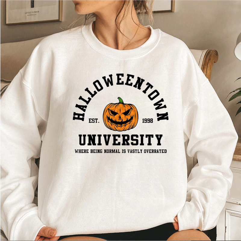 Vintage Halloweentown Sweatshirt Halloweentown Est 1998 Pullover Funny Halloween Town Fall Hoodies Pumpkin Halloween Sweatshirts 220816