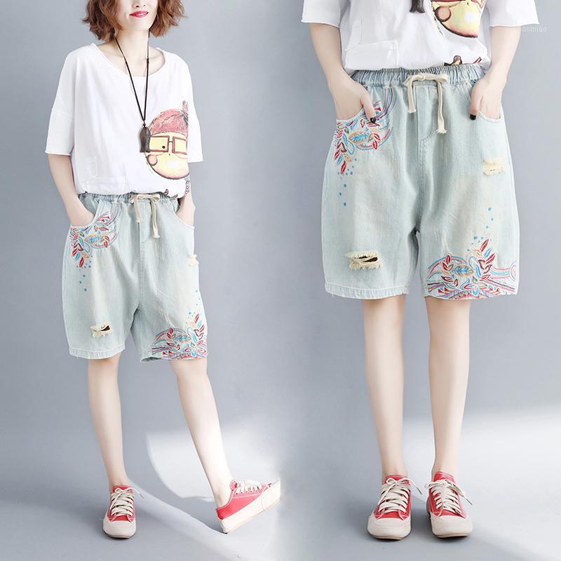 Women's Jeans Distressed Ripped Embroidery Denim Shorts Summer Female Plus Size Loose Elastic Waist Wide Leg Pants Ladies Pockets, Sky blue
Women's Jeans Distressed Ripped Embroidery Denim Shorts Summer Female Plus Size Loose Elastic Waist Wide Leg Pants Ladies Pockets, Sky blue