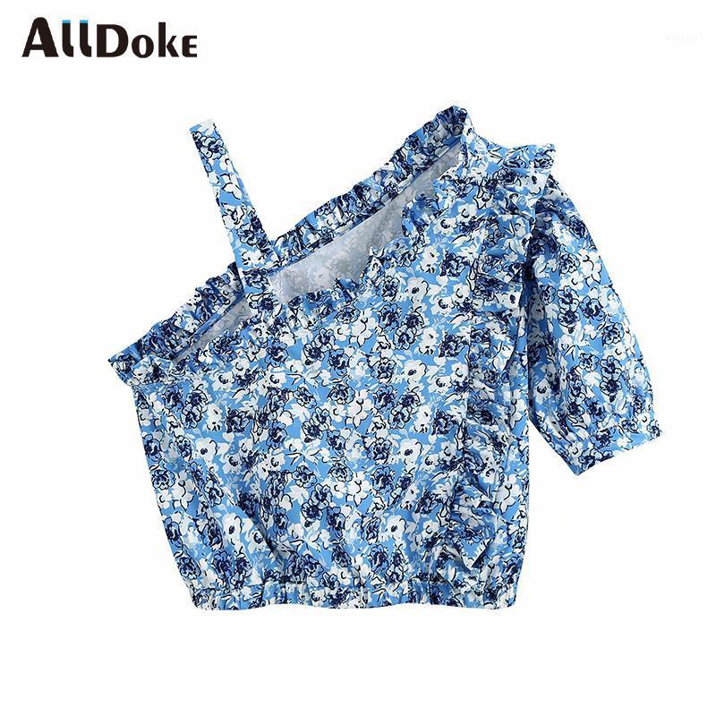 Women's Blouses & Shirts ALLDOKE Blue Floral Print Women Blouse Summer Strap Sleeveless Ruffles Crop Tops Shirt Mujer Vintage Ladies Blusas
Women's Blouses & Shirts ALLDOKE Blue Floral Print Women Blouse Summer Strap Sleeveless Ruffles Crop Tops Shirt Mujer Vintage Ladies Blusas