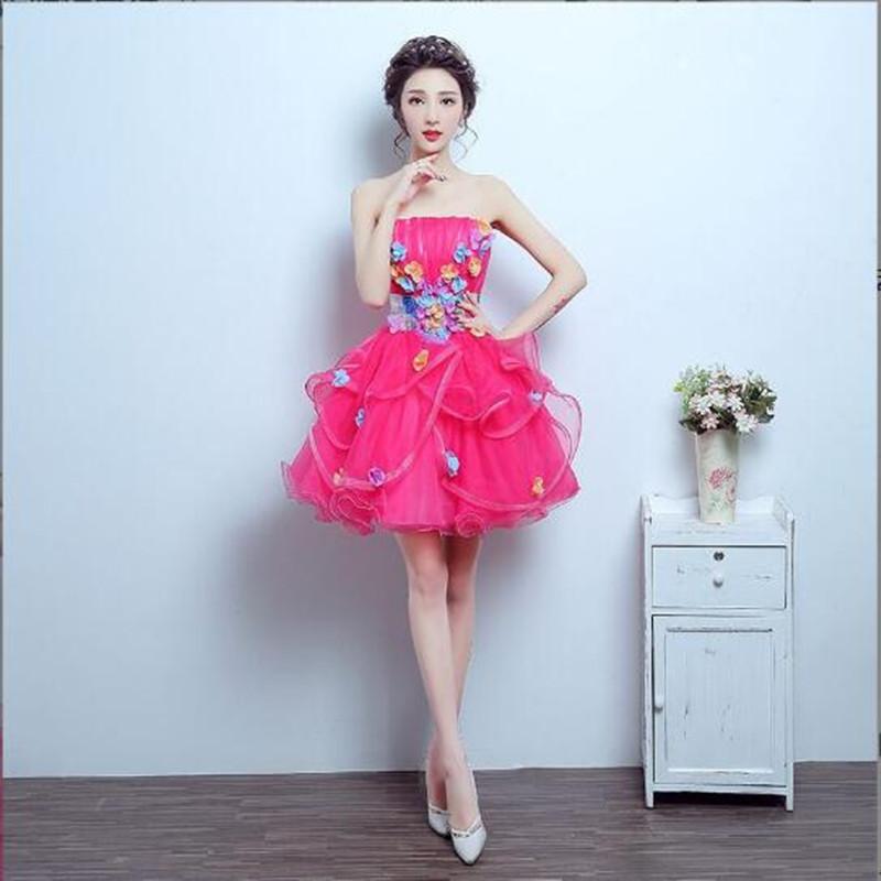 Party Dresses Rose Strapless Homecoming 3D Appliques Short Formal Backless Vestido De Noche Sleeveless Girl Prom Gown SimpleParty, As picture color
Party Dresses Rose Strapless Homecoming 3D Appliques Short Formal Backless Vestido De Noche Sleeveless Girl Prom Gown SimpleParty, As picture color