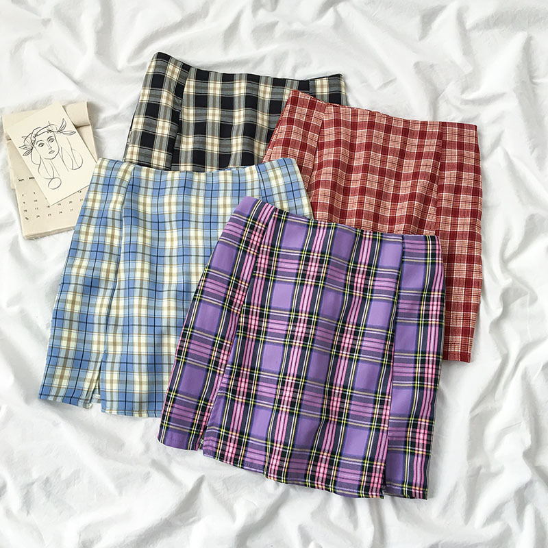 Korean Women Plaid Skirt Student Chic s Sexy Mini s Spring Summer School Girls Cute With Zipper Female 220317