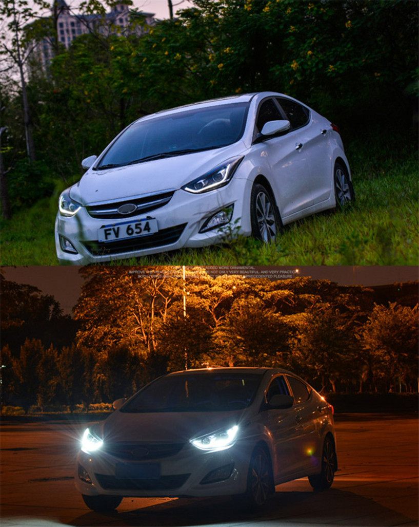 LED Head Lights For Hyundai Elantra Front Headlights 20 11-20 16 Upgrade LED Daytime Light DRL Headlamp