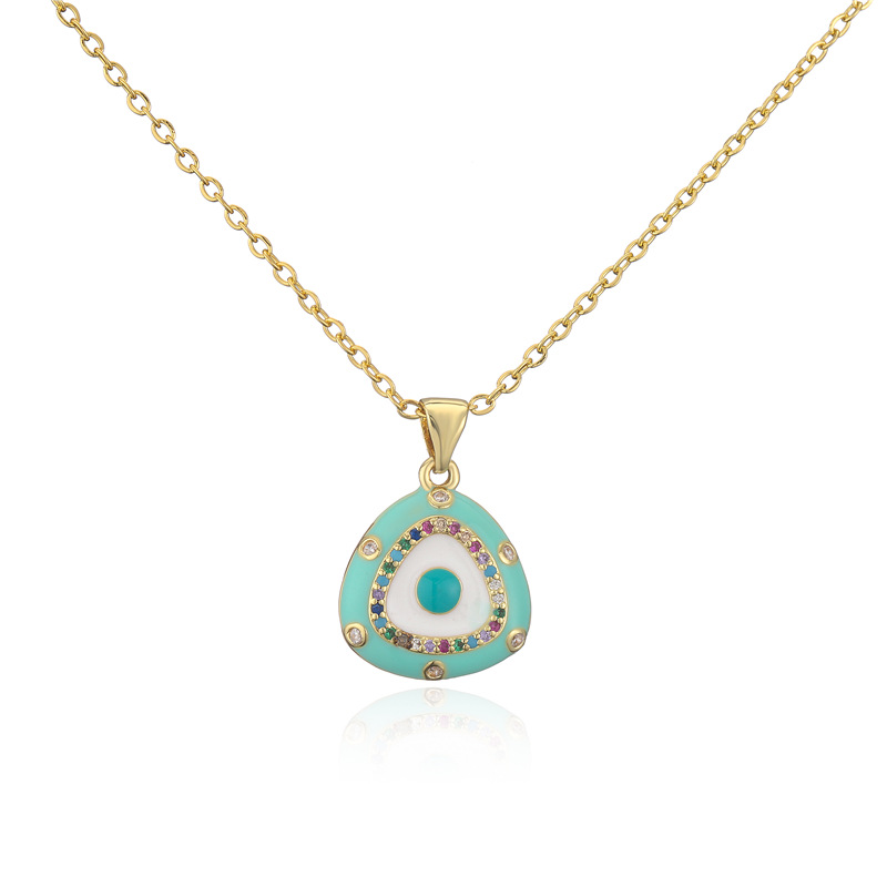 New Fashion Enameled Evil Eye Pendant Necklace Colorful Zirconia Jewelry