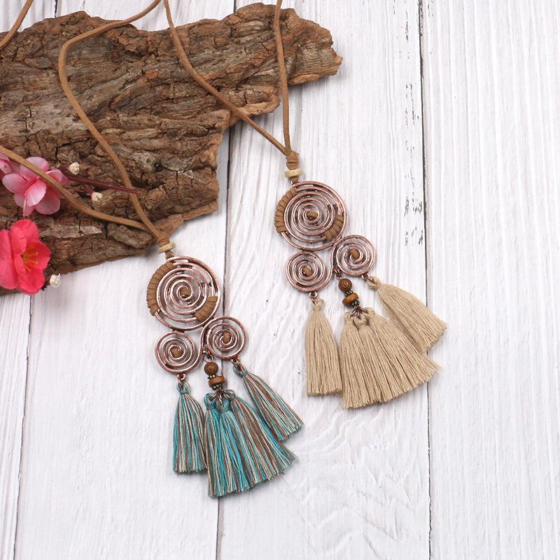Pendant Necklaces Handmade Cotton Tassel Necklace Long Round Geometric Sweater Chain For Women Choker Jewlery Statement
Pendant Necklaces Handmade Cotton Tassel Necklace Long Round Geometric Sweater Chain For Women Choker Jewlery Statement