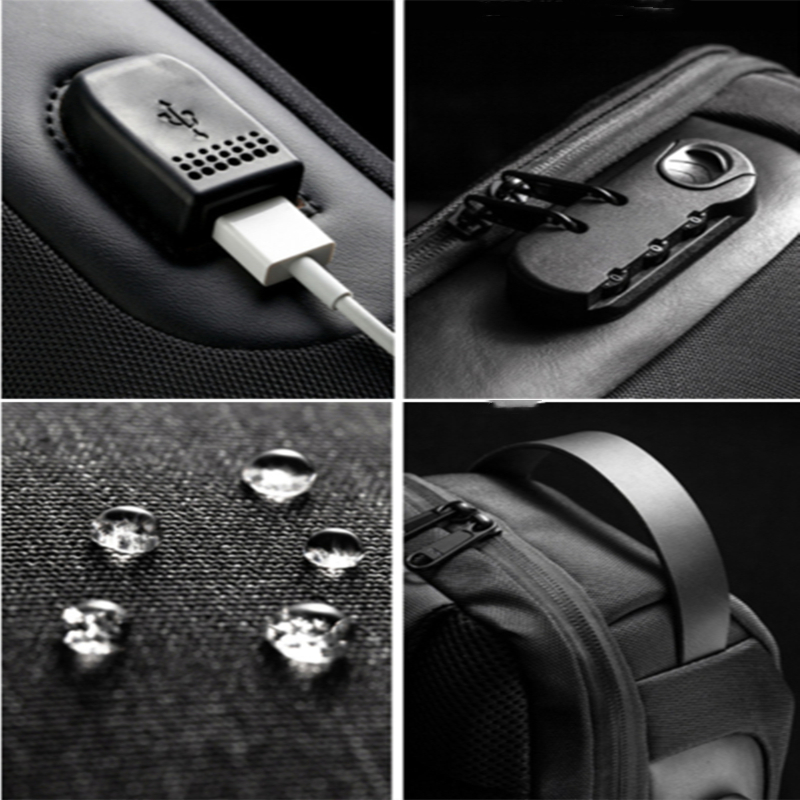 Mens Waterproof USB Oxford Crossbody Bag Antitheft Shoulder Sling Multifunction Short Travel Messenger Chest Pack For Male 220707