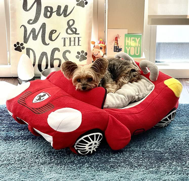 Dee Cute Cozy Pet Beds Cover Kennels for Small-Medium Dog Cool Sports Car Shaped Dogs Bed House Waterproof Warm Soft Puppy Sofa Kennel 27.6"x19.7