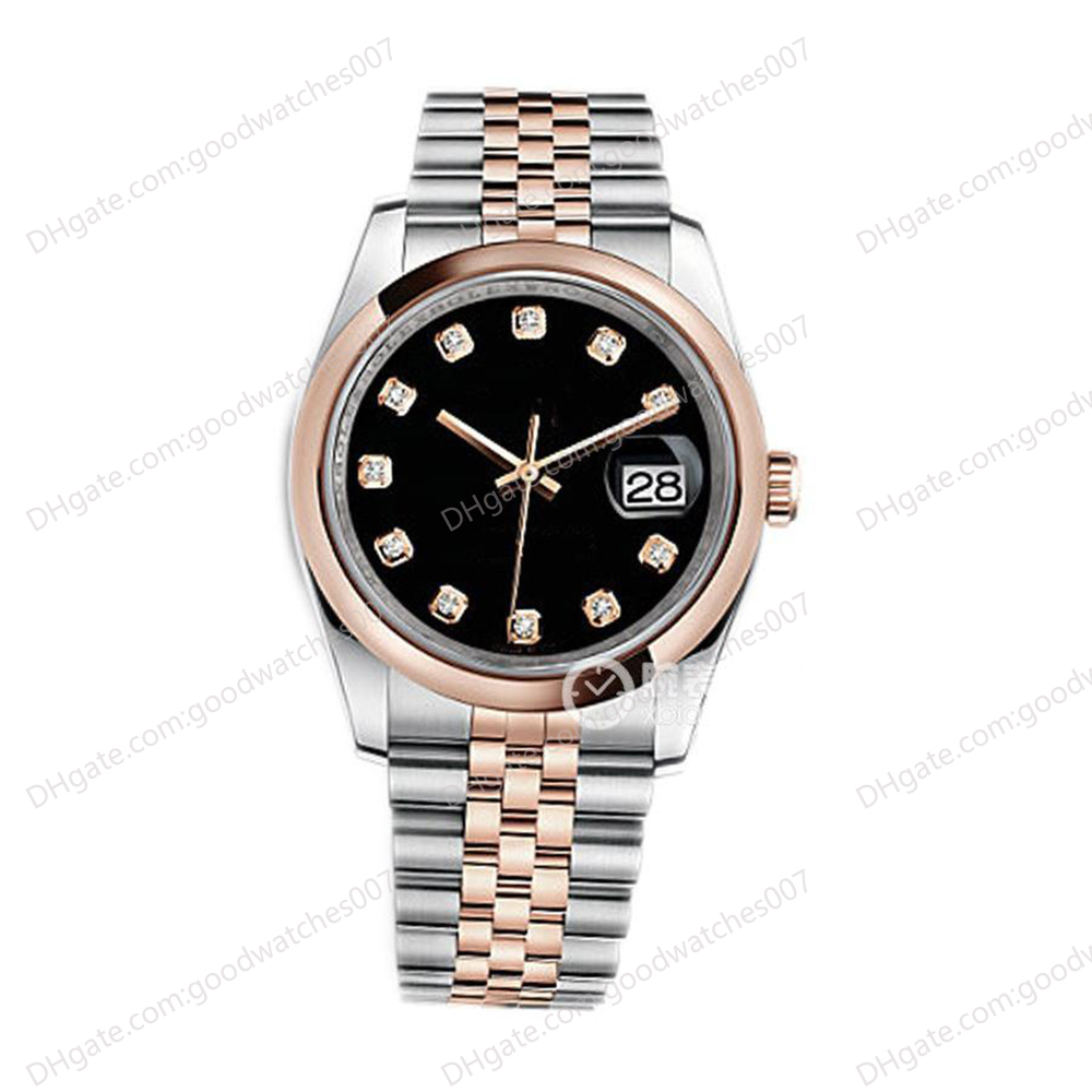 High Quality Asian Watches Rose Rose Gold Datejust 36mm Black Diamond Dial 116201 Unisex Luxury Watch Fashion Stainless Steel Strap Foldover Clasp wristwatch
High Quality Asian Watches Rose Rose Gold Datejust 36mm Black Diamond Dial 116201 Unisex Luxury Watch Fashion Stainless Steel Strap Foldover Clasp wristwatch