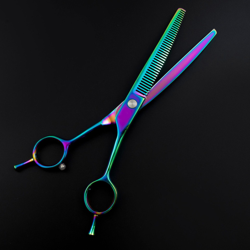 Professional JP 440c 7.0 inch curved pet grooming quality tooth cut dog hair Grooming Curved thinner thinning shears Scissors 220317