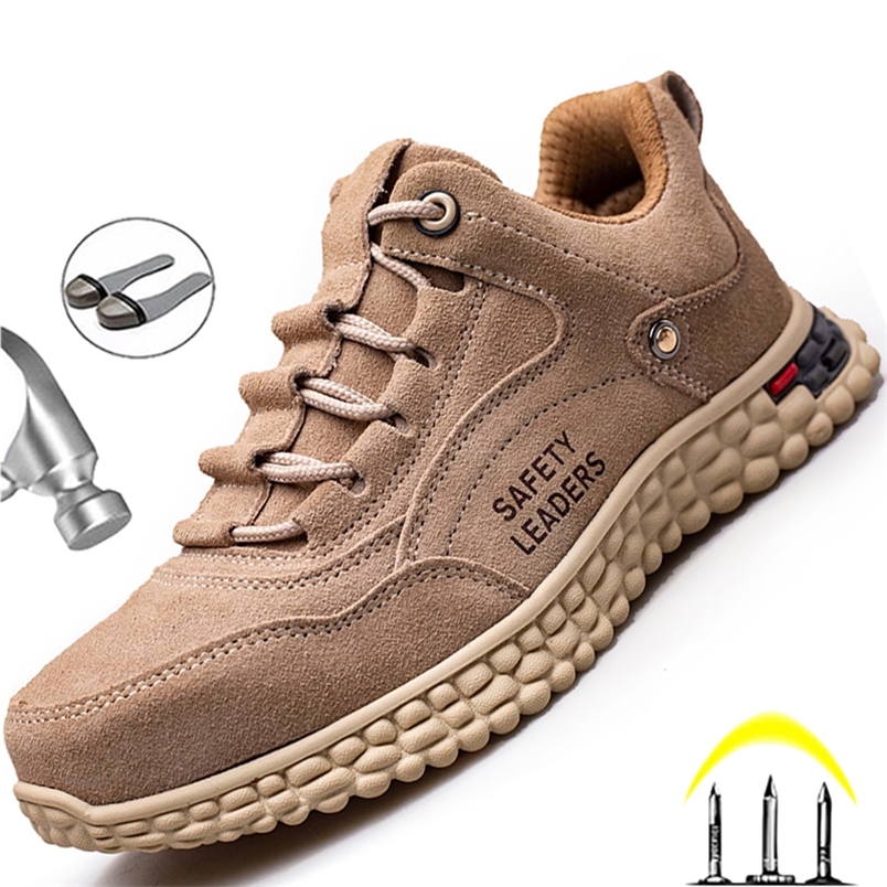 Genuine Leather Shoes Safety Boots Steel Toe Men Work Indestructible Sneakers Light Security 220616, Gray
Genuine Leather Shoes Safety Boots Steel Toe Men Work Indestructible Sneakers Light Security 220616, Gray