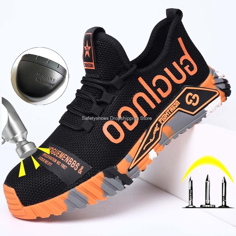 Boots Mens Safety Shoes Fashion Work Men Women Steel Toe Sneaker Puncture Proof Male Flats Man 220913